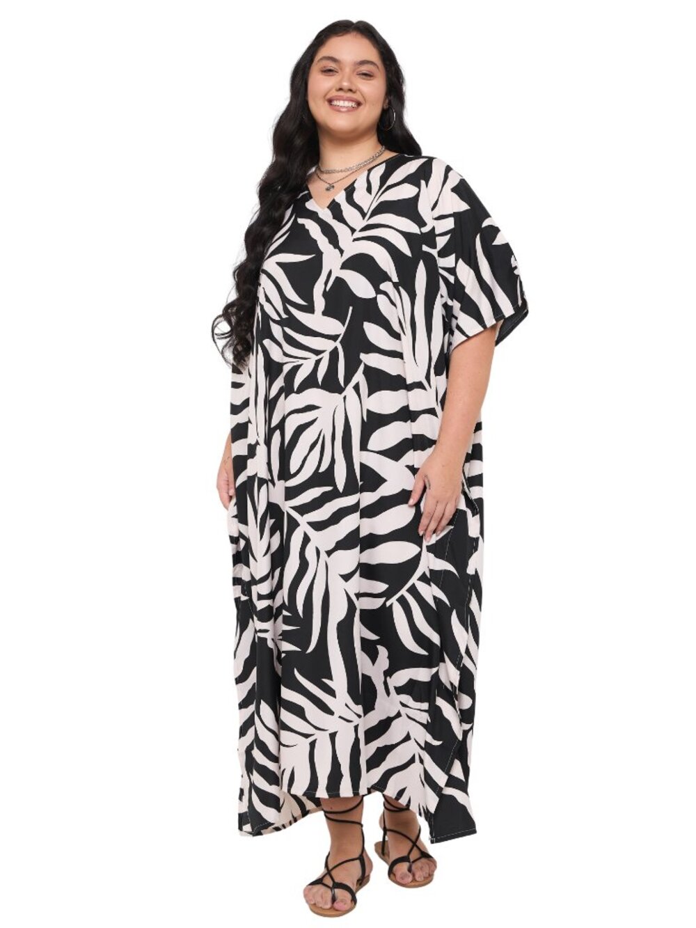 Gypsie Blu Women Plus Size Summer Wear Caftan Dress Beach Cover Up Maxi Dresses - Picture 3 of 9